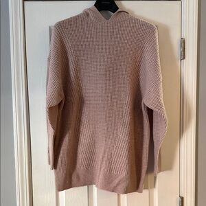 Express Women's Pink Waffle Knit Turtleneck Sweater
